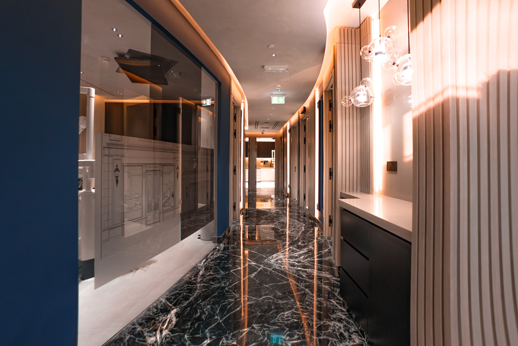The Dental Boutique illuminated corridor